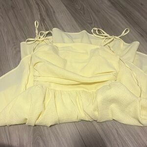 Yellow SHEIN summer dress with tie straps